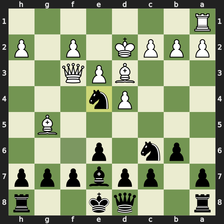 After 10...Nxe4+