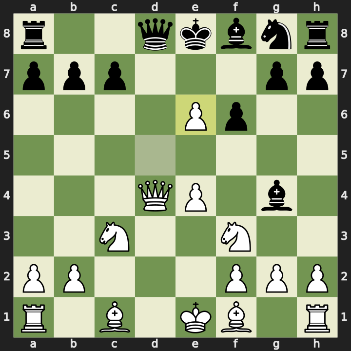After 9. dxe6