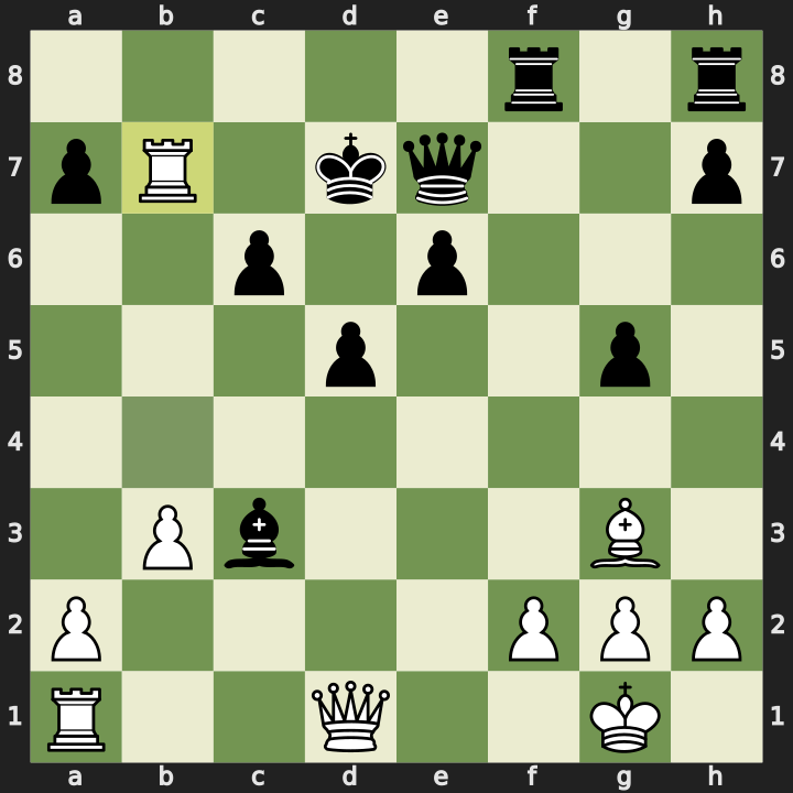 After 22. Rb7+