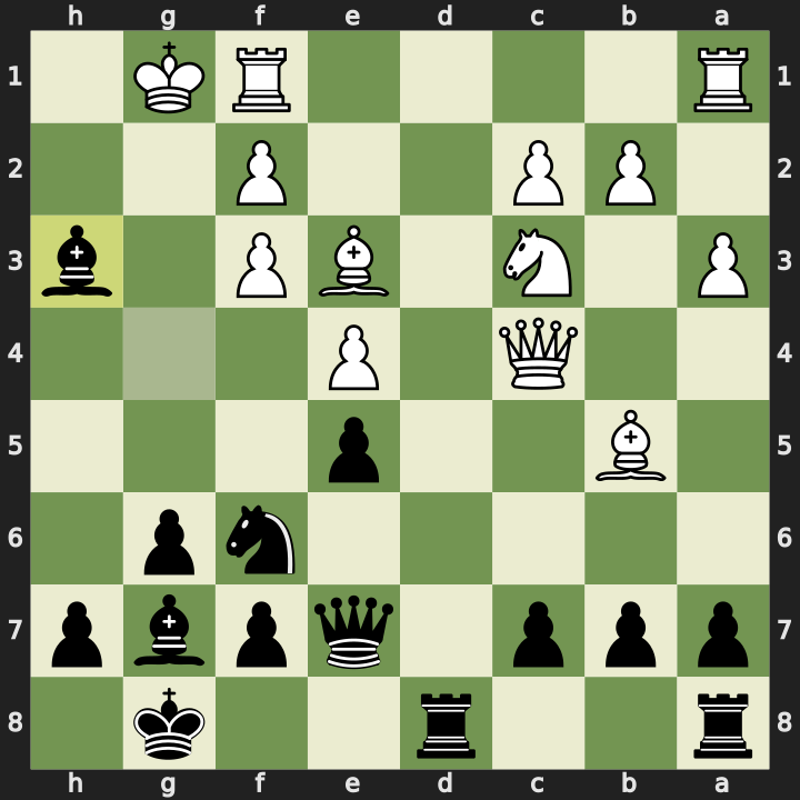 After 14...Bxh3