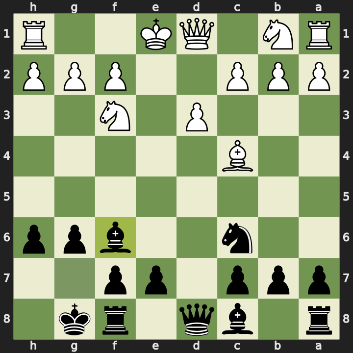 After 9...Bxf6