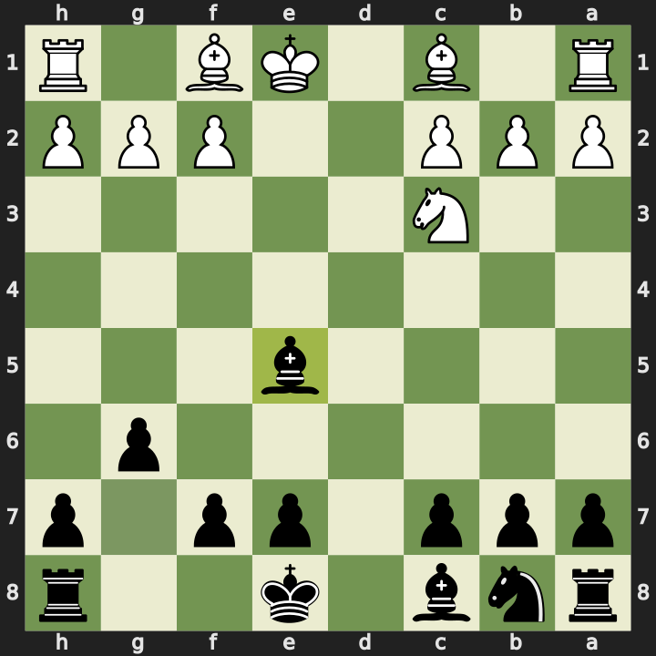 After 9...Bxe5