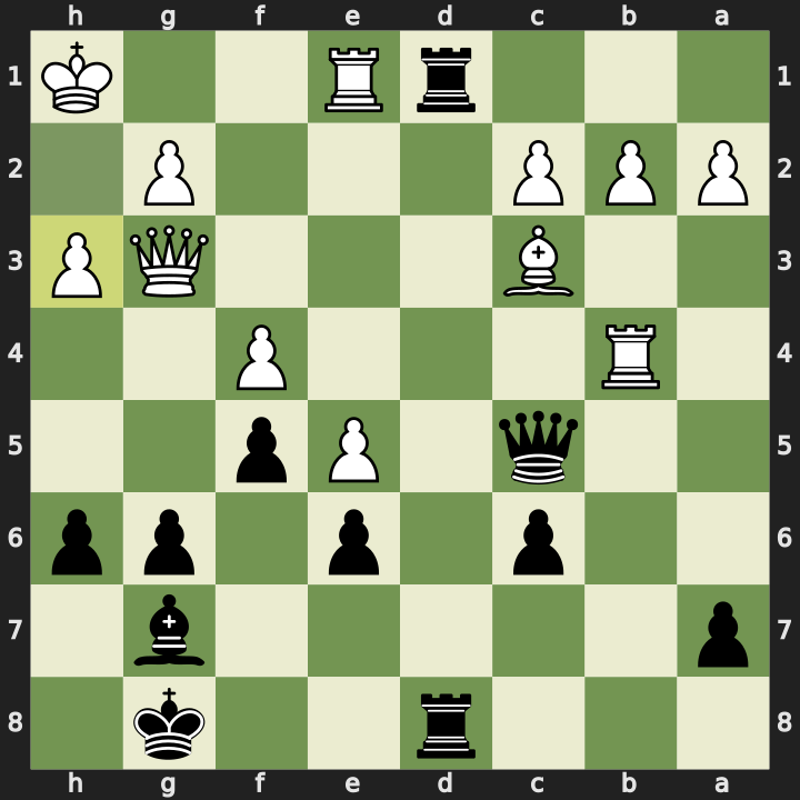 After 27. h3, Black to move