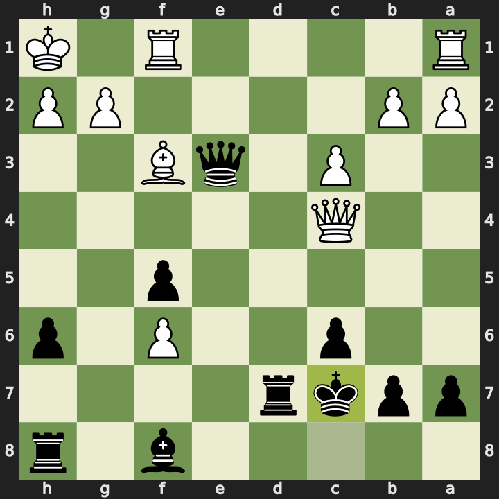 Analysis line after 23...Kc7