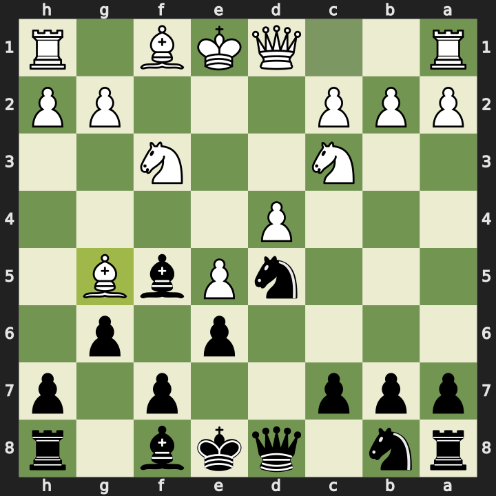 After 8. Bg5, Black to move