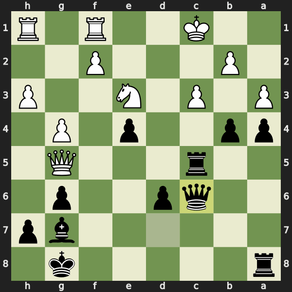 White declines with Kb1 and forces a queen trade into a lost endgame