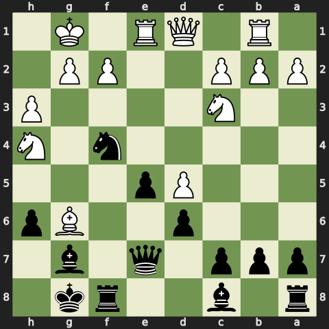 Engine line: 16...Qxh4 and the bishop sacrifice on h3 leading to mate in seven