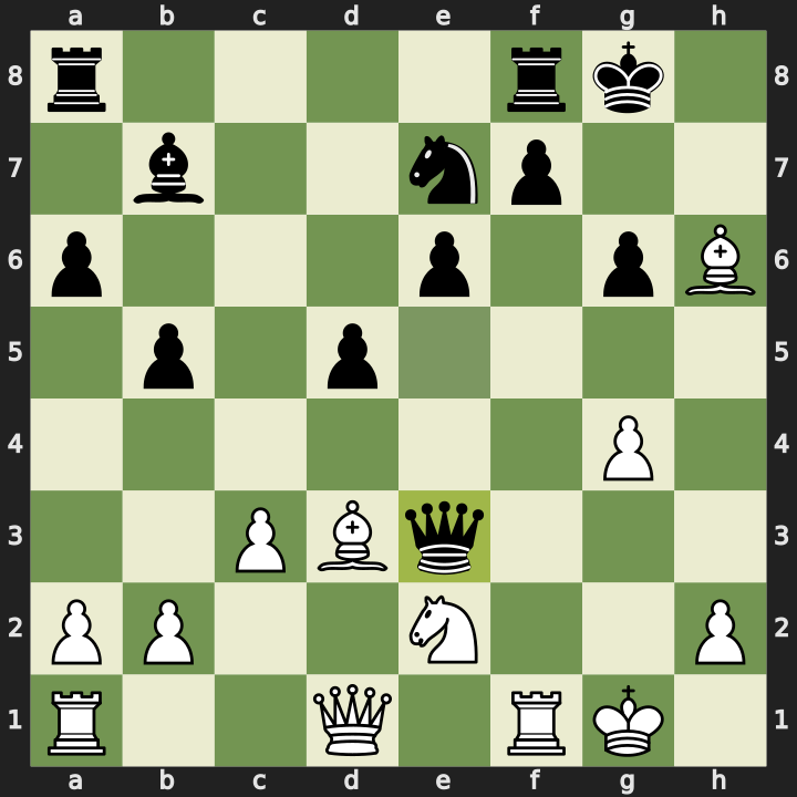 Position after 19...Qe3+
