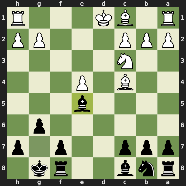 Position after 10...Bxe5, White to play