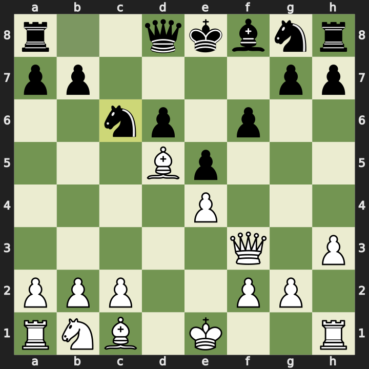 Position after 8...Nc6, White to play