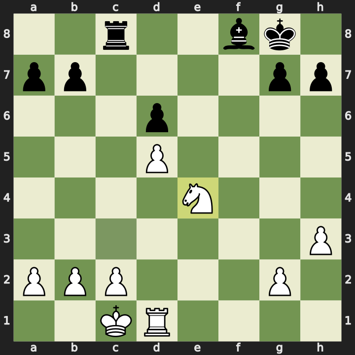 Position after 21.Nxe4, Black to play