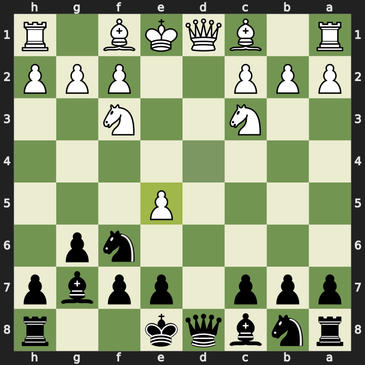 Position after 6.dxe5, Black to play
