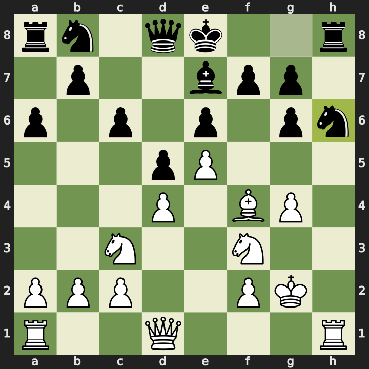Position after 13...Nh6, White to play