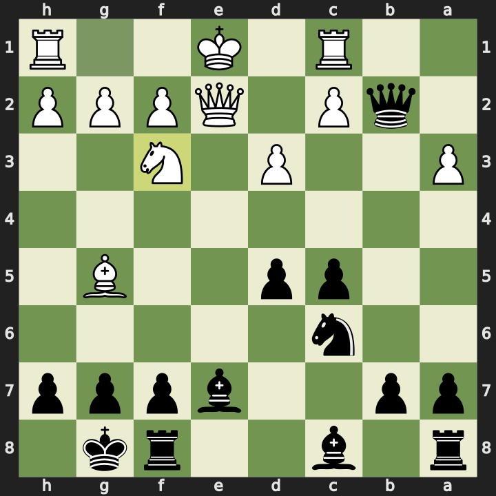 Position after 13.Nf3, Black to play